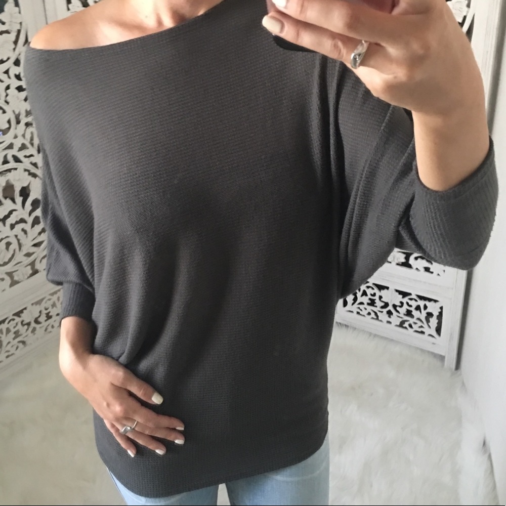 LAST 1οΈβ£ LIV Waffle Knit Long Sleeve Dolman - Picture 4 of 7
